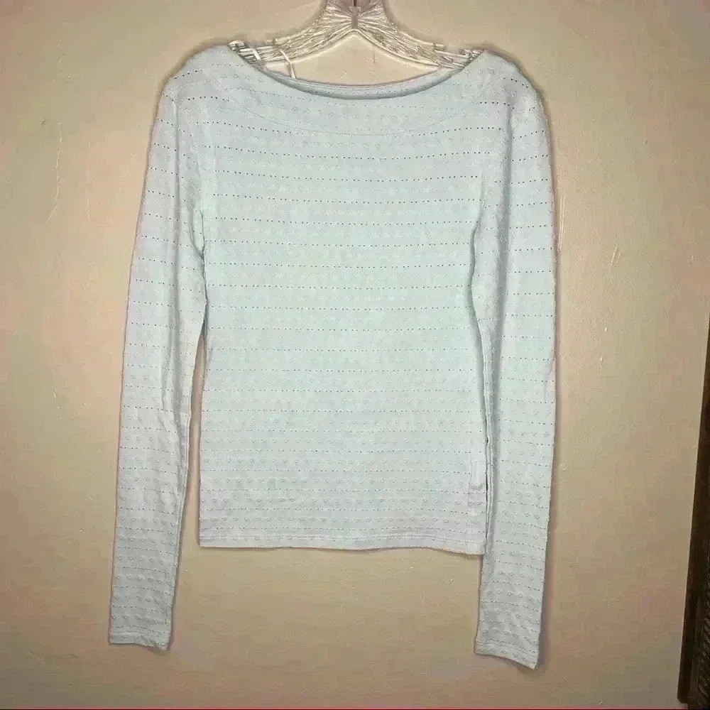 We The Free Pointelle BabyBlue Shirt Sz XS